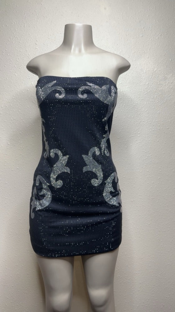 Midnight Glam Strapless Mini Dress
