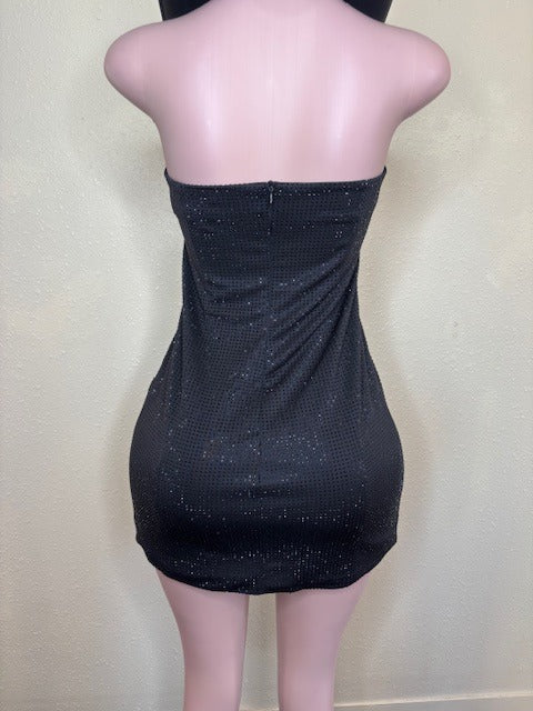 Midnight Glam Strapless Mini Dress